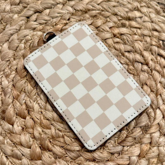Neutral Checker ID Badge Holder