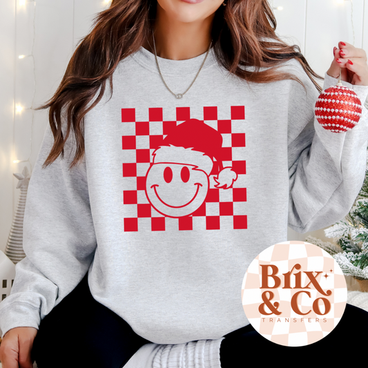 Checker Santa Happy Face Single Color