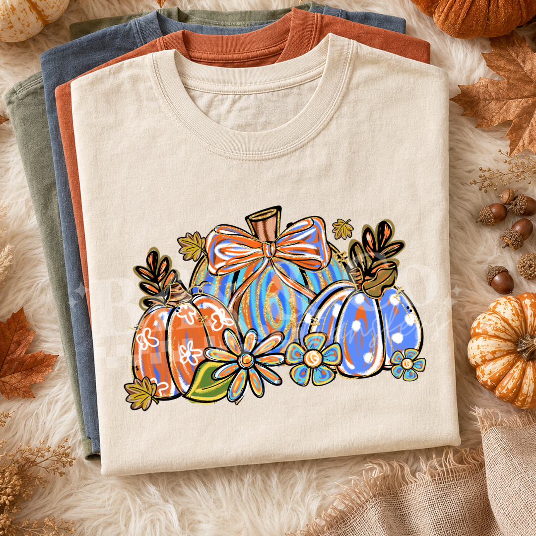 Colorful Pumpkins DTF HOT PEEL