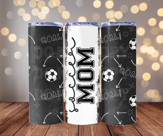 Soccer Mom 20 oz Skinny Tumbler Sublimation Transfer - Seamless