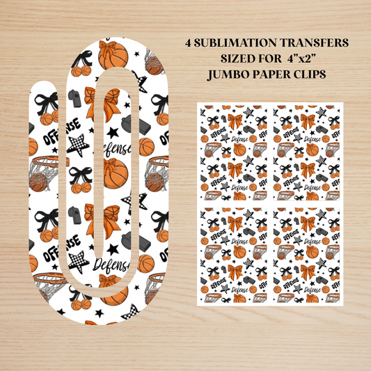 Basketball Doodles Jumbo Paperclip Sublimation Transfer