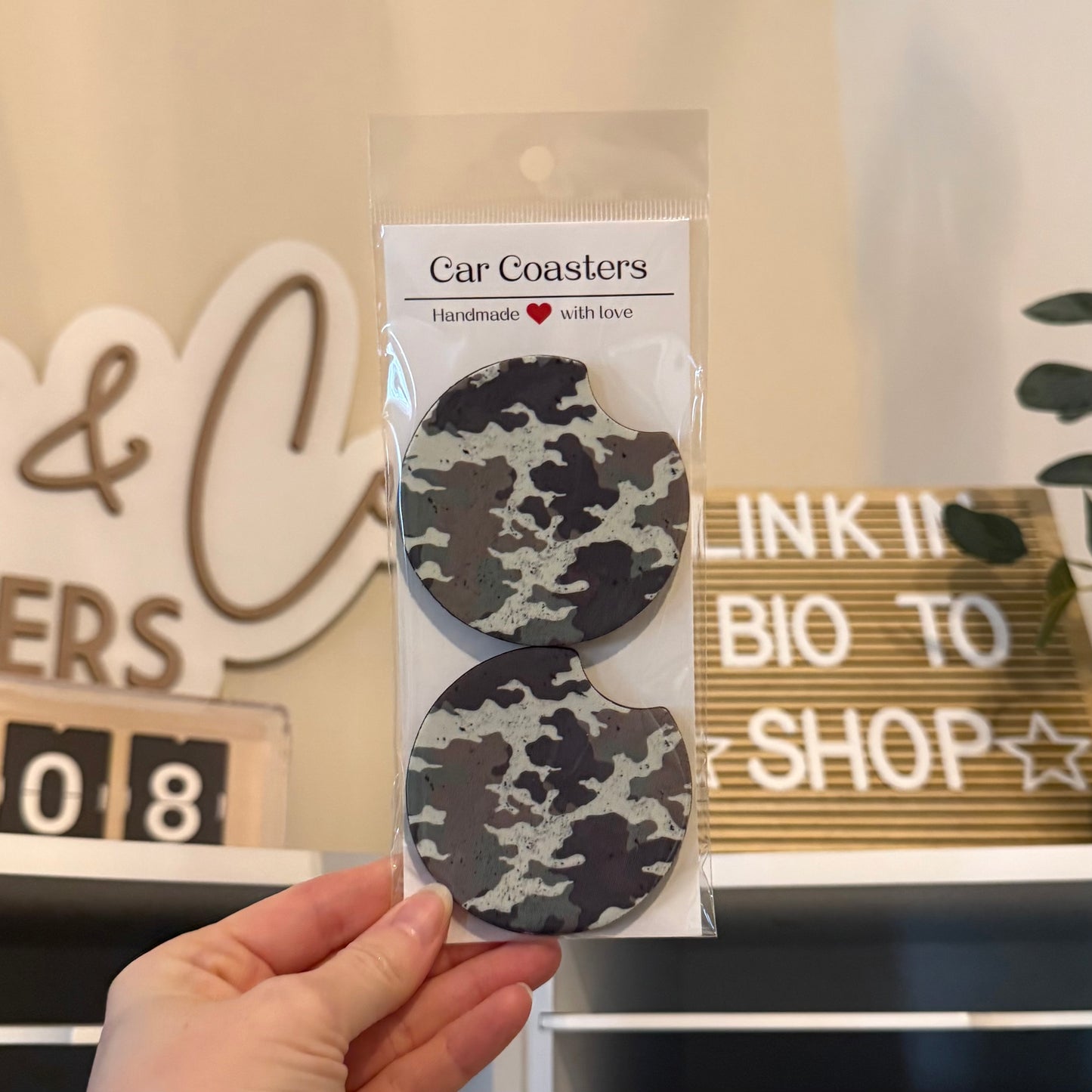 Distressed Camo Car Coasters