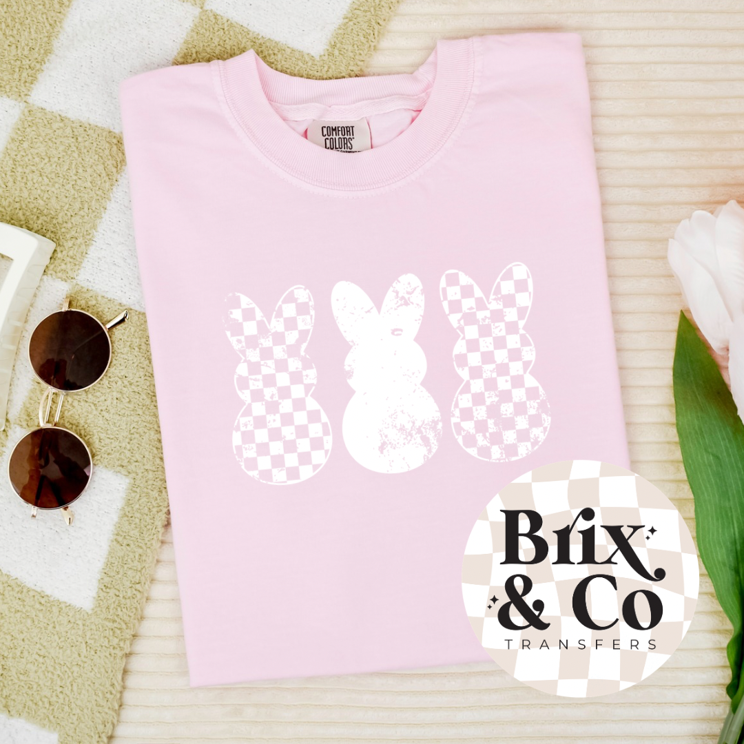 Distressed Checker Bunnies Single Color