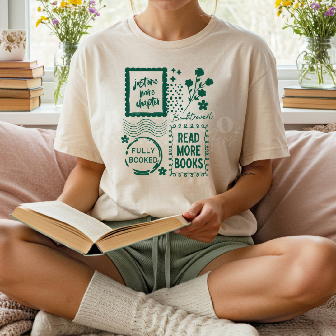 Bookish Collage Single Color (Hunter Green)