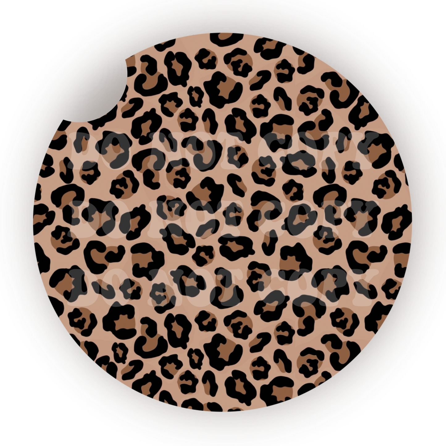 Leopard Print 2 Car Coaster Sublimation Transfer (Set of 2)