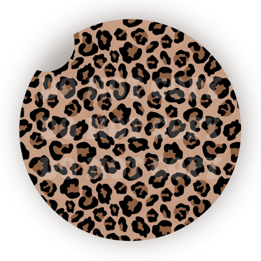 Leopard Print 2 Car Coaster Sublimation Transfer (Set of 2)