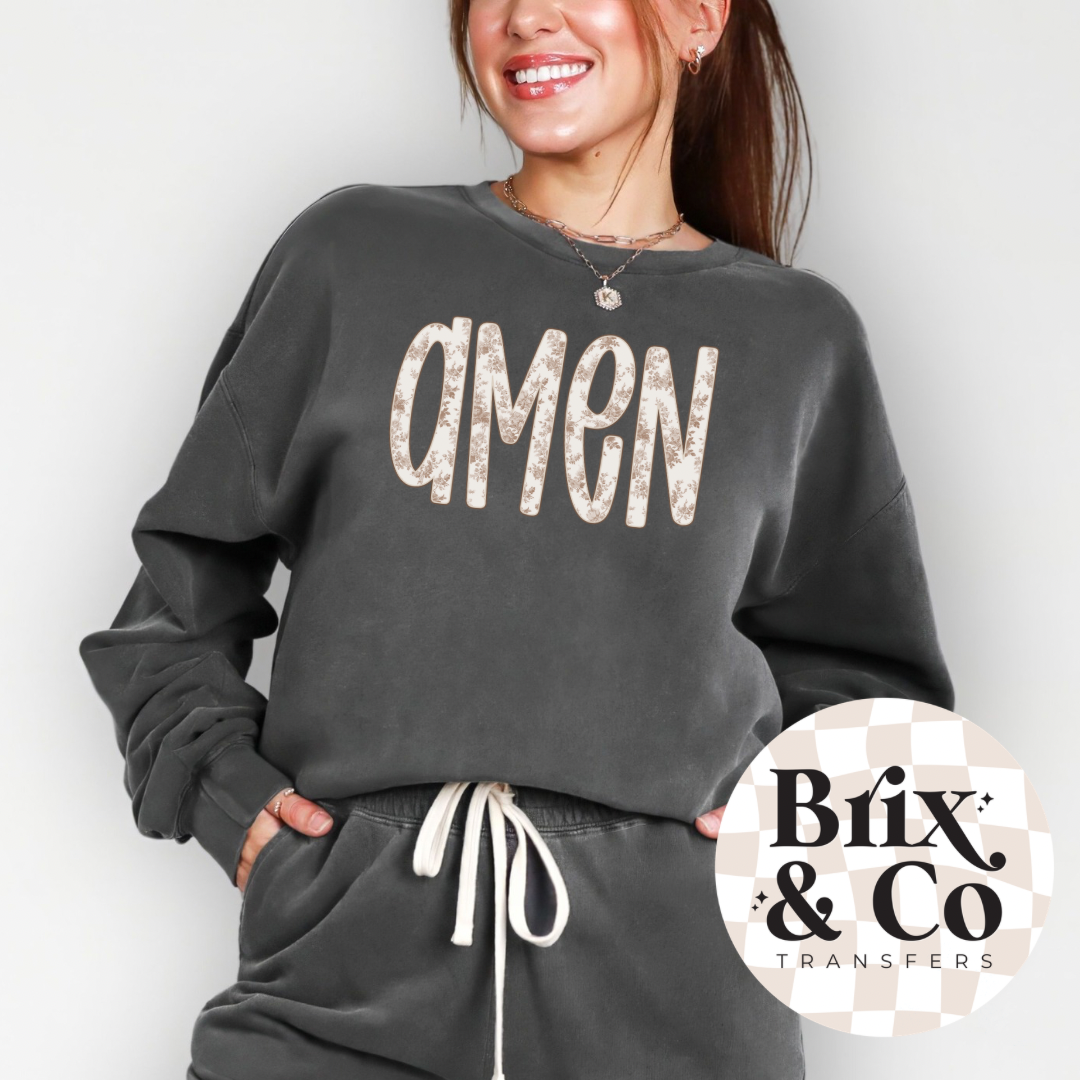 Floral Amen DTF HOT PEEL