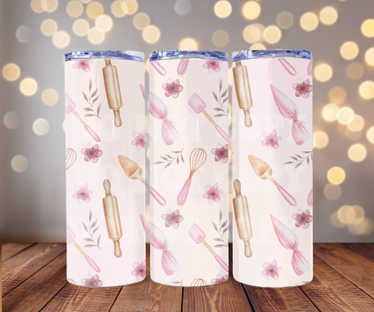 Coquette Baking 20 oz Skinny Tumbler Sublimation Transfer