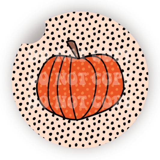 Polka Dot Pumpkin Car Coaster Sublimation Transfer (Set of 2)