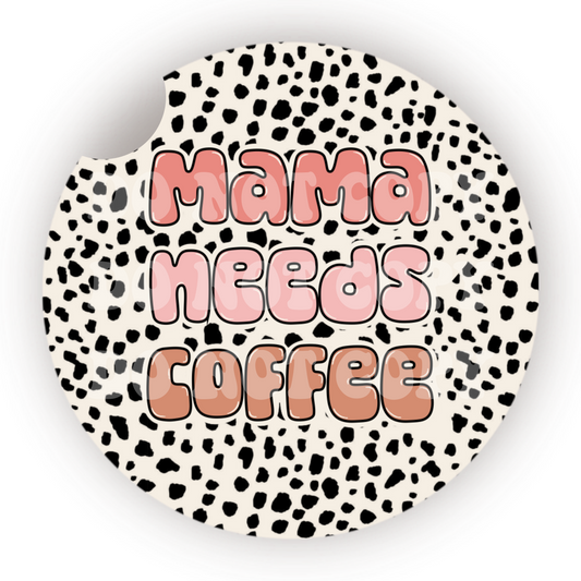 Mama Needs Coffee Car Coaster Sublimation Transfer (Set of 2)
