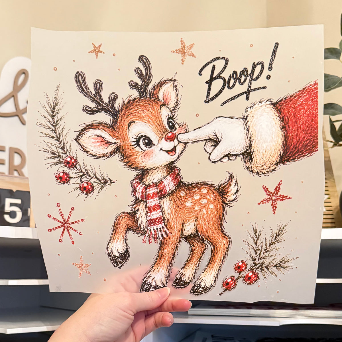 Reindeer Boop DTF HOT PEEL **PREORDER 5-7 BUSINESS DAYS**