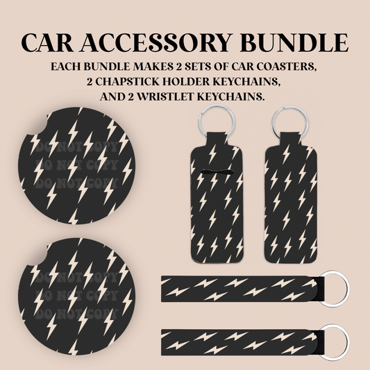 White Lightning Bolts Sublimation Transfer Bundle