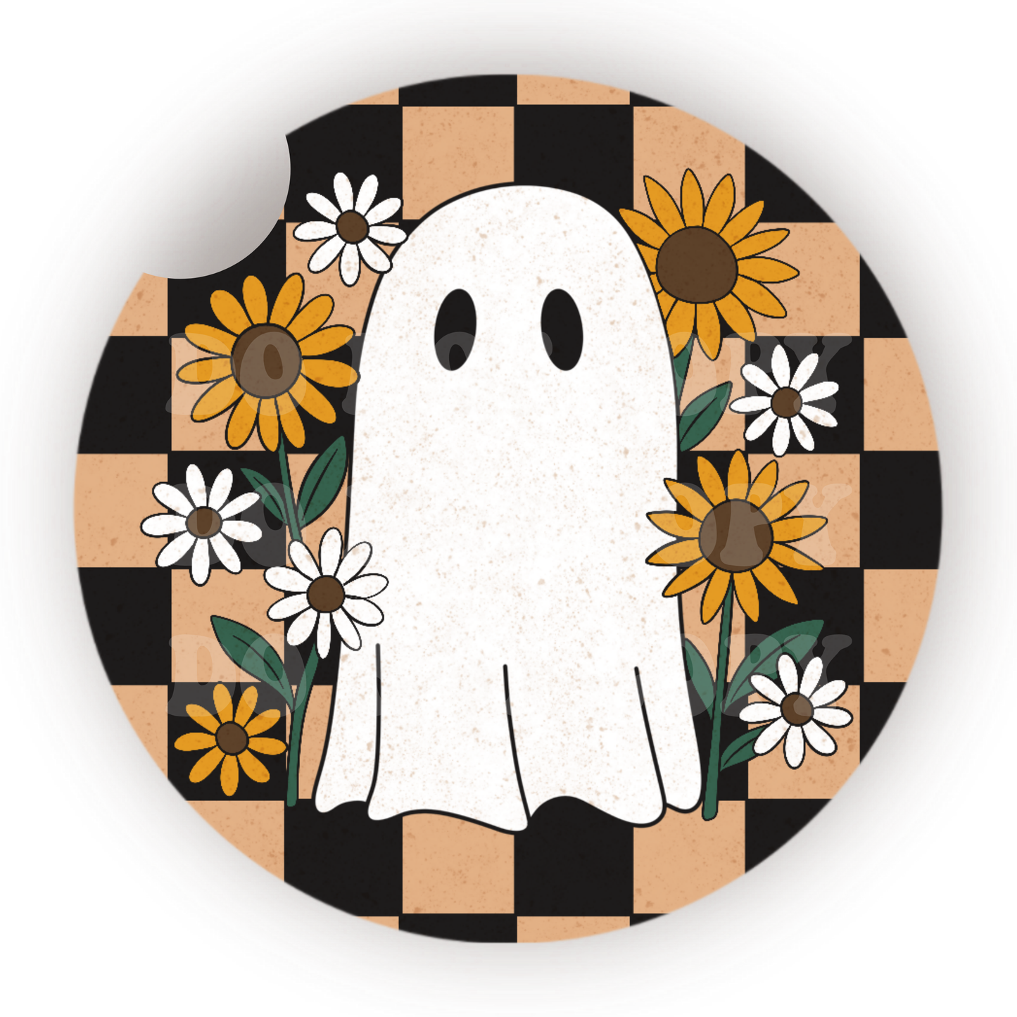 Checker Ghost Car Coaster Sublimation Transfer (Set of 2)