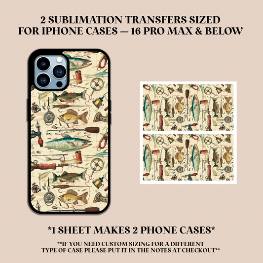 Fishing Phone Case Sublimation Transfer