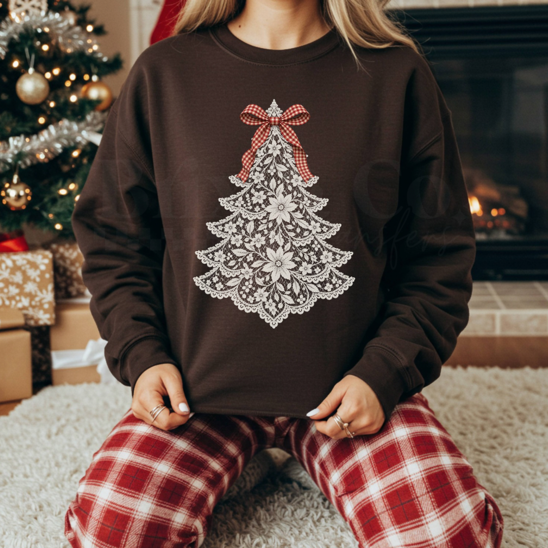 Lace Christmas Tree DTF HOT PEEL