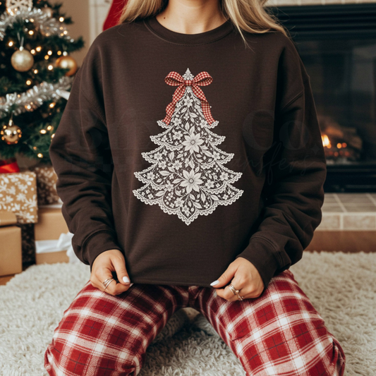 Lace Christmas Tree DTF HOT PEEL
