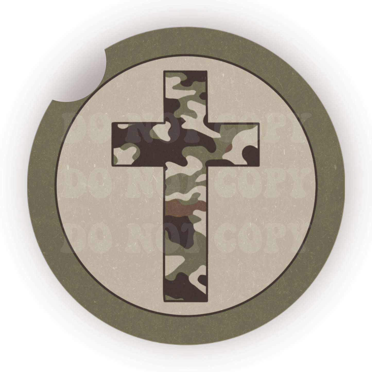 Camo Cross Car Coaster Sublimation Transfer (Set of 2)