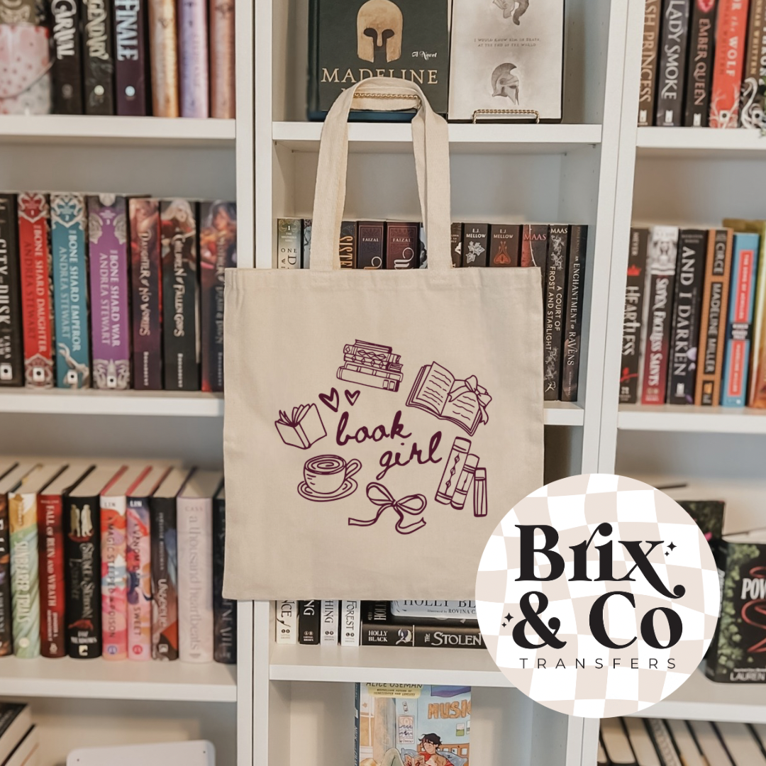 Book Girl Doodles Single Color (Burgundy)