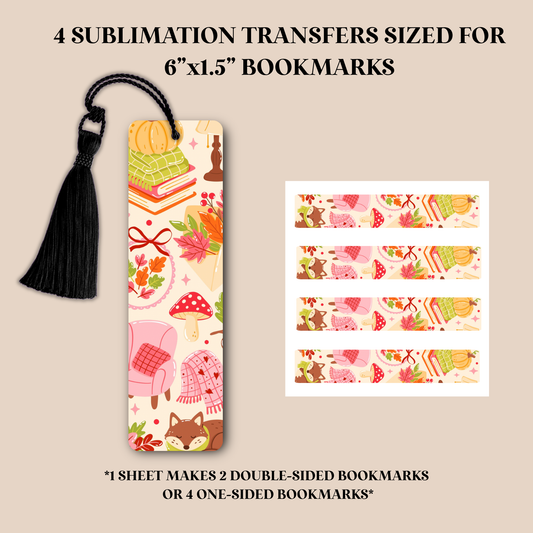 Autumn Cottagecore Bookmark Sublimation Transfer
