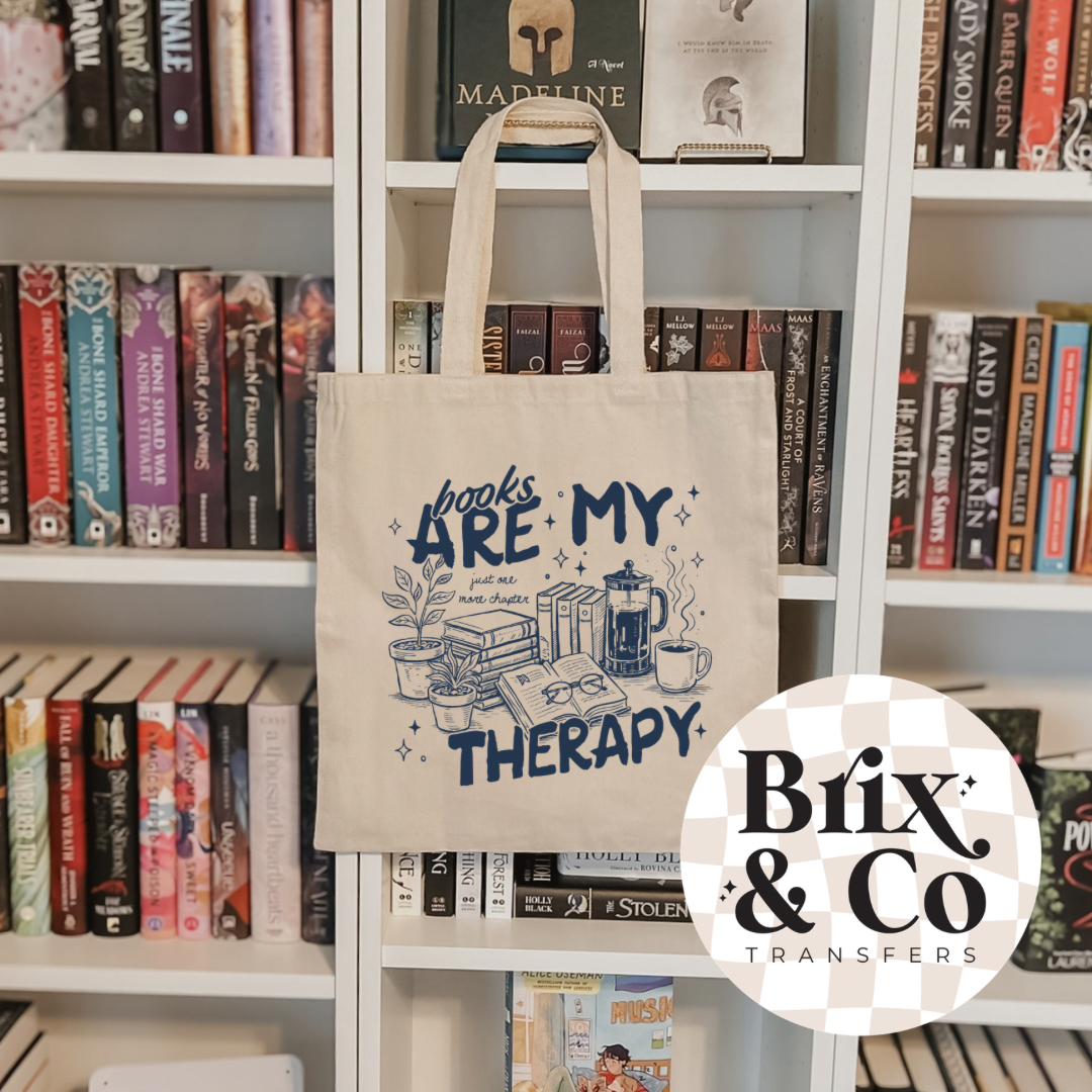 Books Are My Therapy Single Color (Navy)