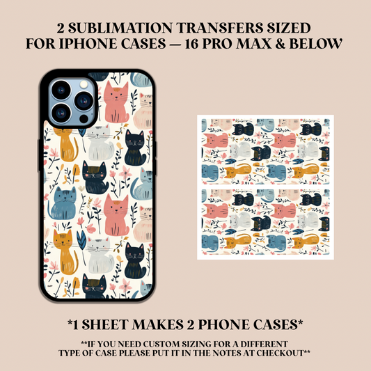 Cat Lover Phone Case Sublimation Transfer