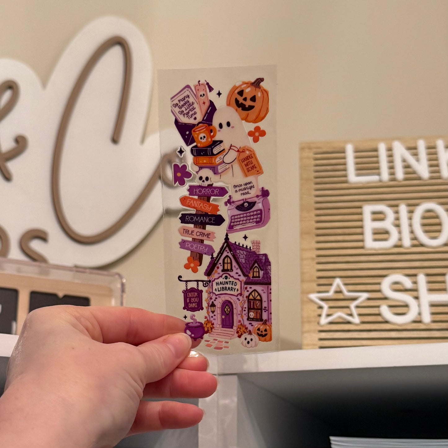 Haunted Library UVDTF Bookmark