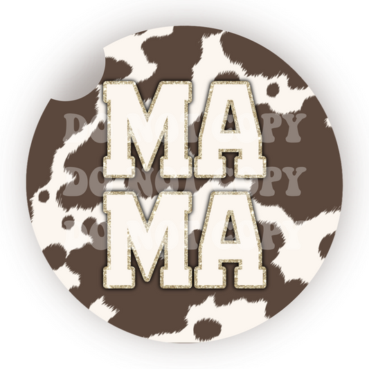 Cow Print Mama Car Coaster Sublimation Transfer (Set of 2)