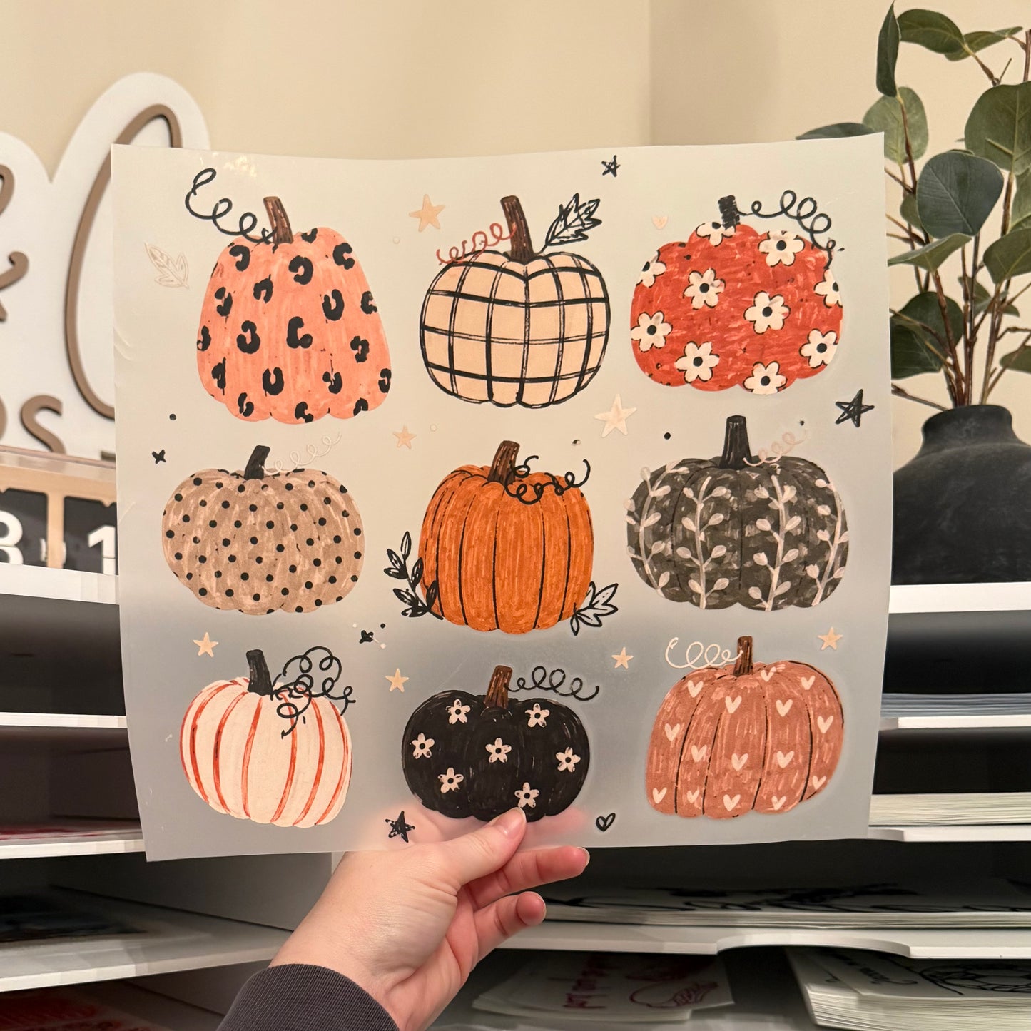 Pumpkin Grid DTF HOT PEEL