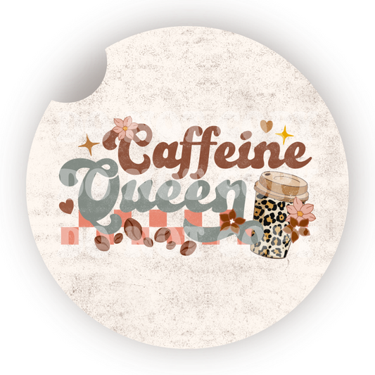 Caffeine Queen Car Coaster Sublimation Transfer (Set of 2)