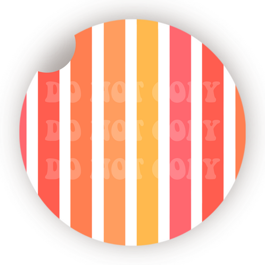 Summer Stripes Car Coaster Sublimation Transfer (Set of 2)