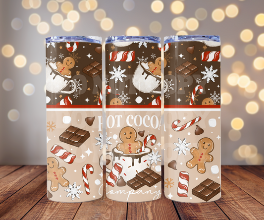 Hot Cocoa Company 20 oz Skinny Tumbler Sublimation Transfer - Seamless