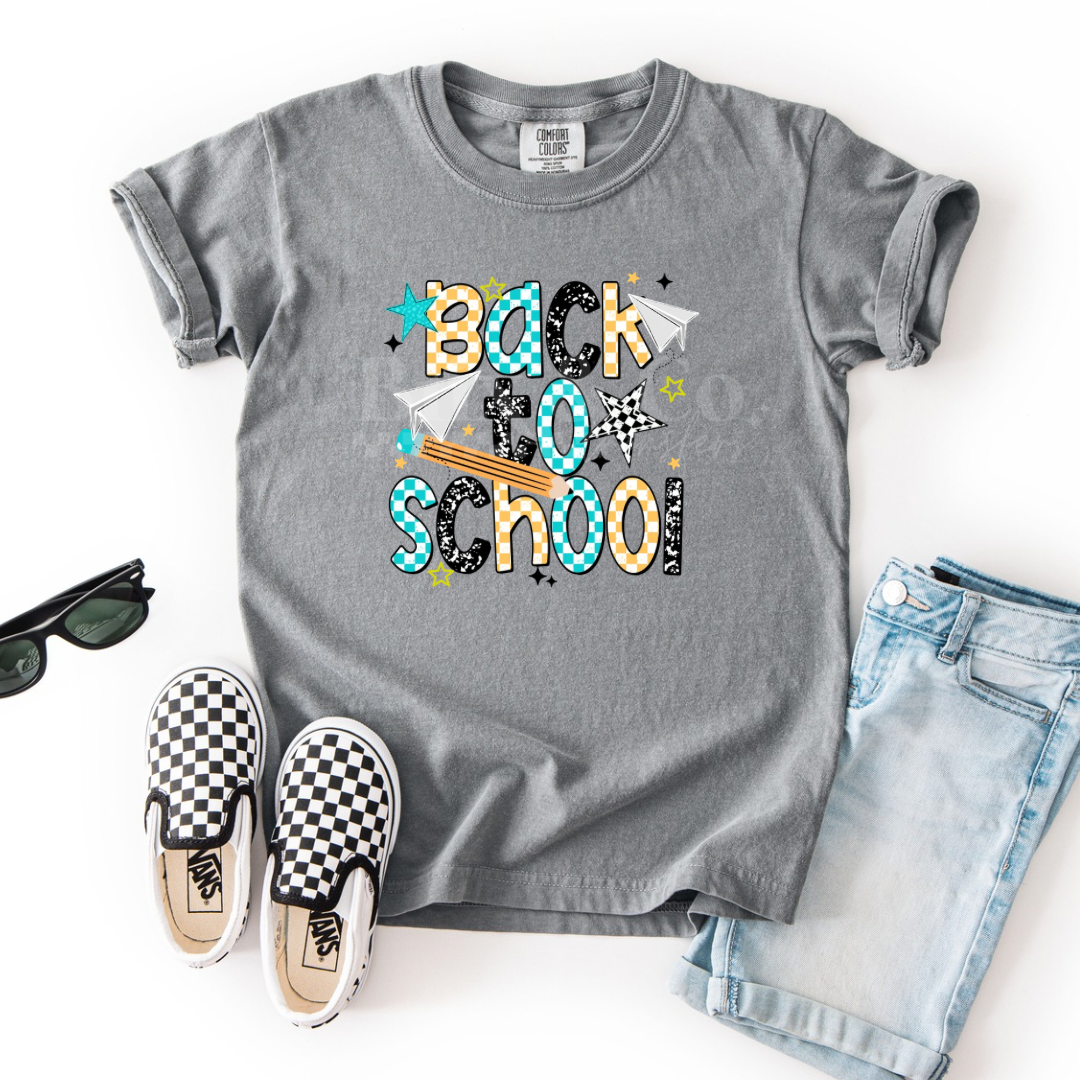 Blue Back To School DTF HOT PEEL