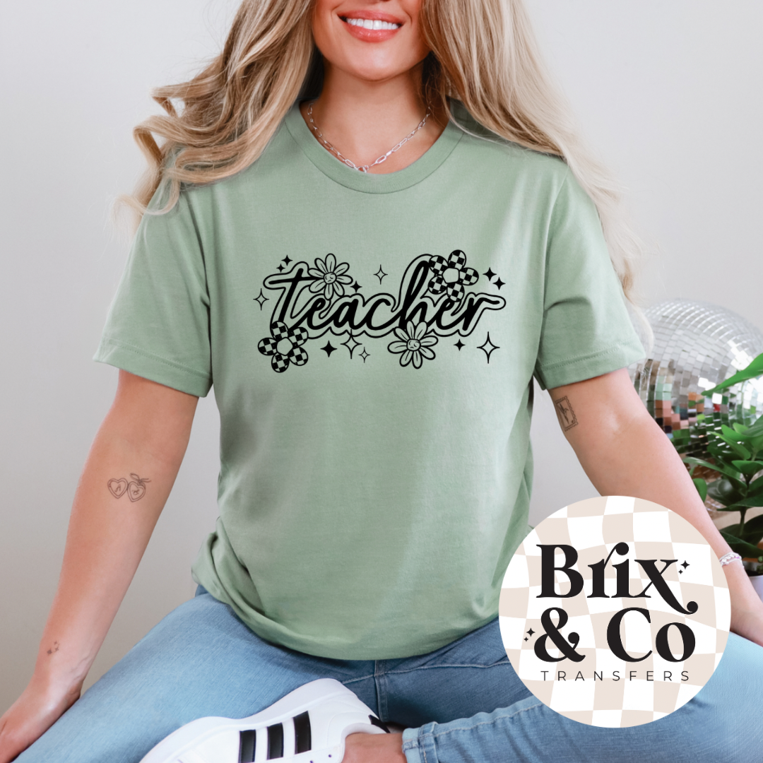 Retro Teacher Single Color