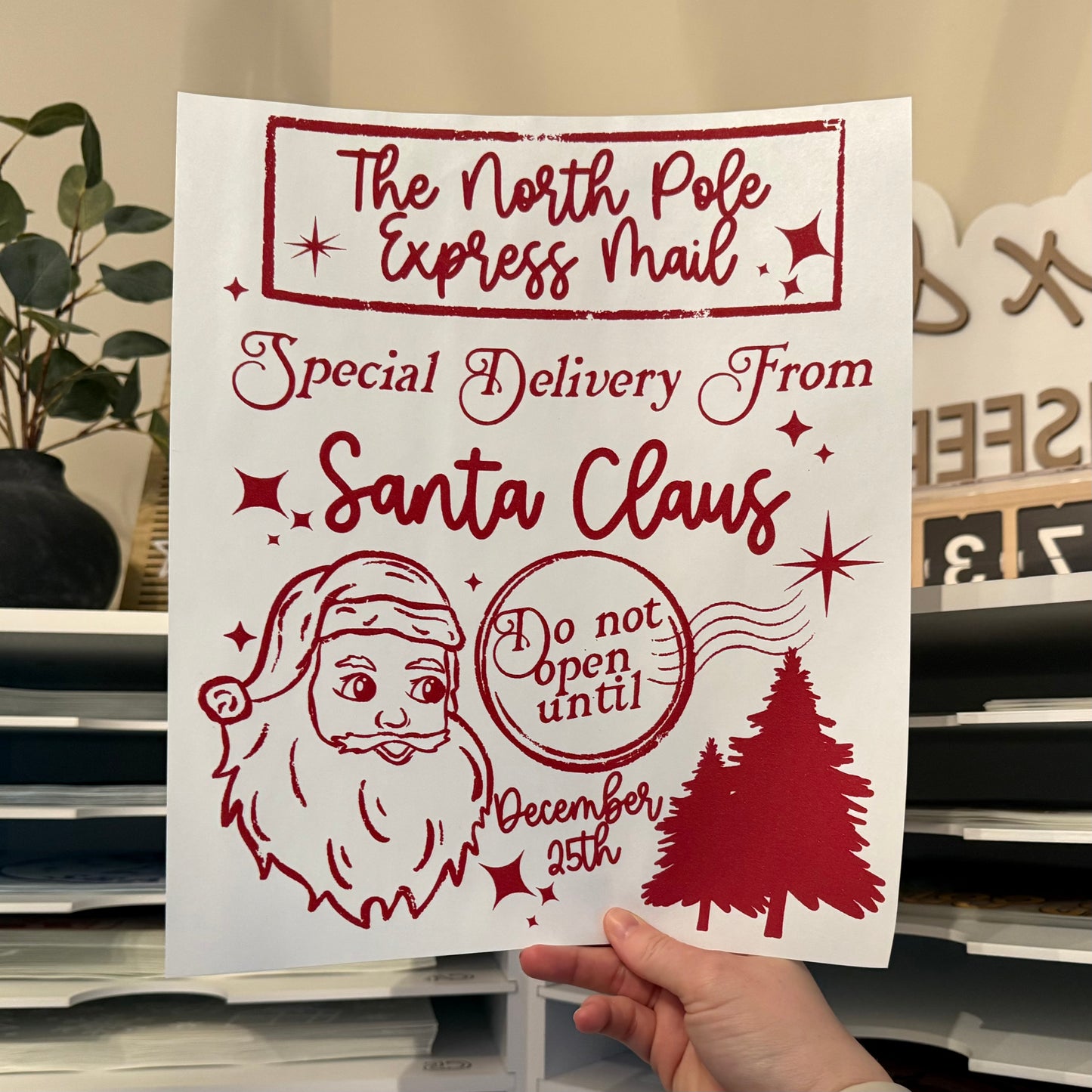 North Pole Express Mail Santa Sack 12” Single Color (Red)