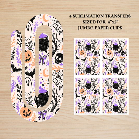 Spooky Doodles Jumbo Paperclip Sublimation Transfer