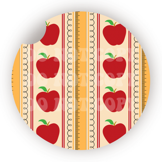 Apples & Rulers Car Coaster Sublimation Transfer (Set of 2)