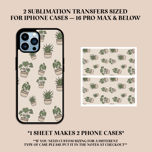 Plant Lover Phone Case Sublimation Transfer