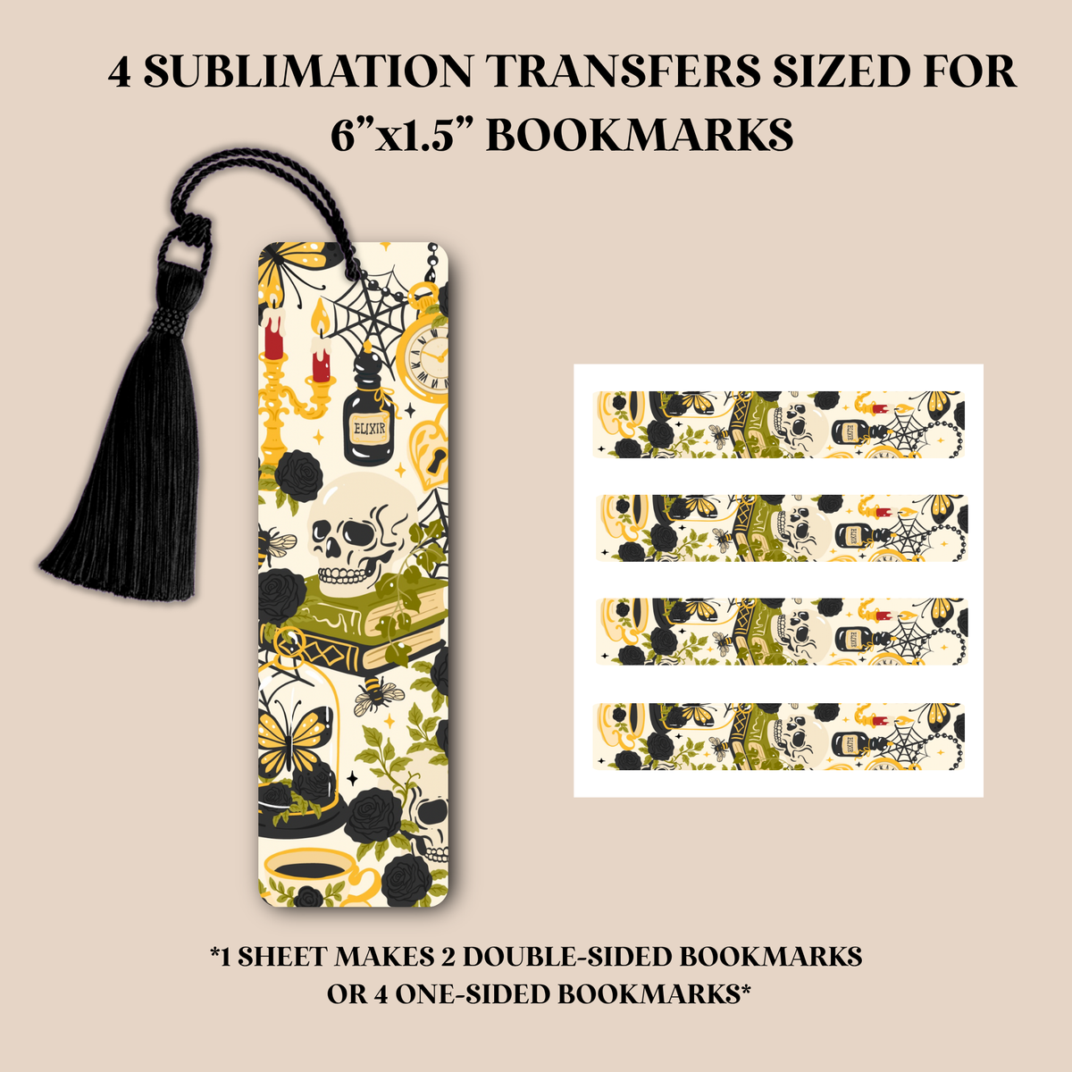 Gothic Vibes Bookmark Sublimation Transfer