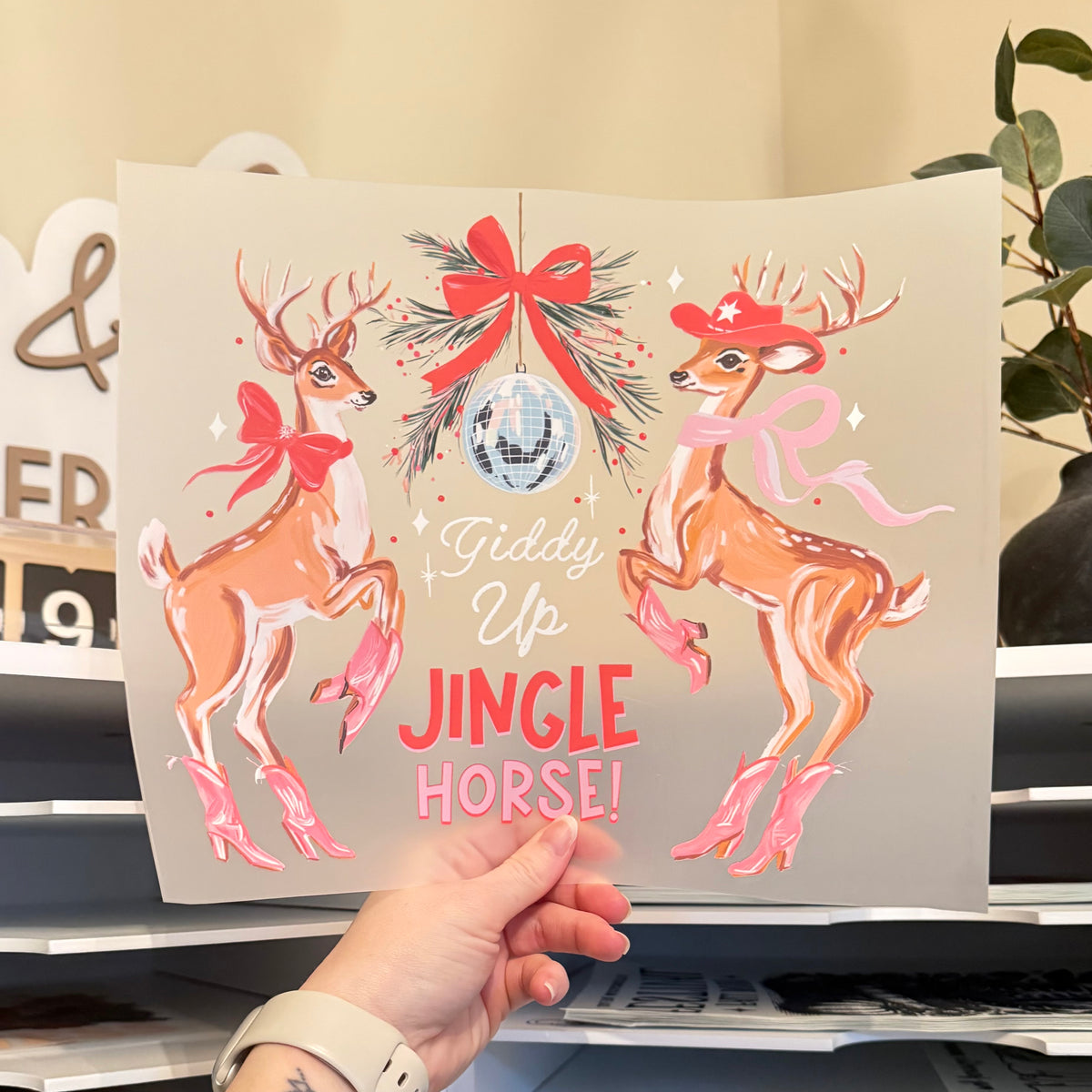 Giddy Up Jingle Horse DTF HOT PEEL