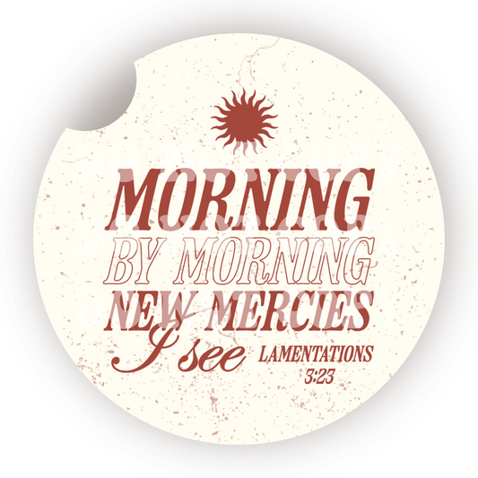 Lamentations 3:23 Car Coaster Sublimation Transfer (Set of 2)