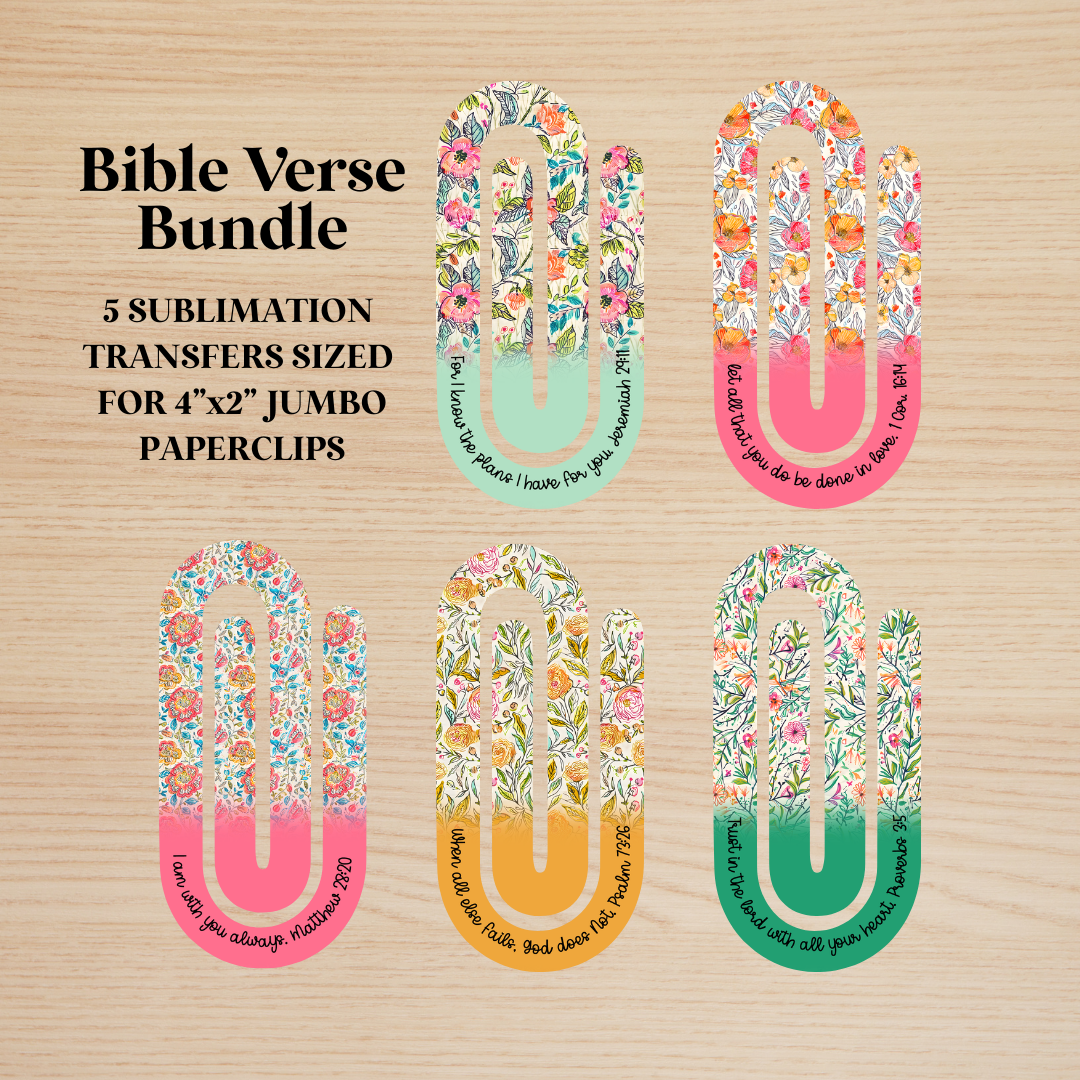 Bible Verse Bundle Jumbo Paperclip Sublimation Transfer
