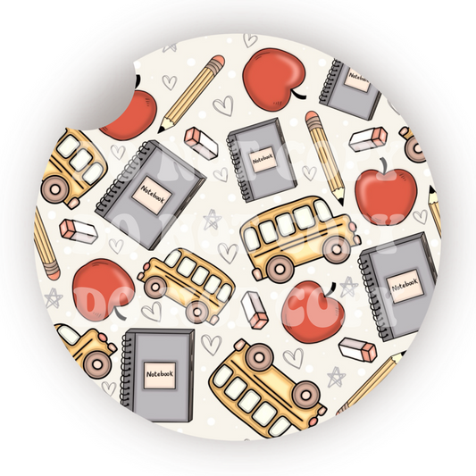 Back To School Car Coaster Sublimation Transfer (Set of 2)