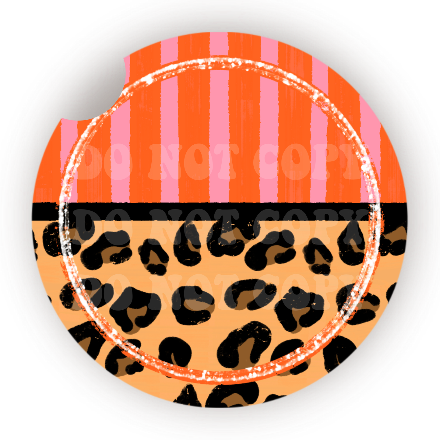 Leopard & Stripes Car Coaster Sublimation Transfer (Set of 2)