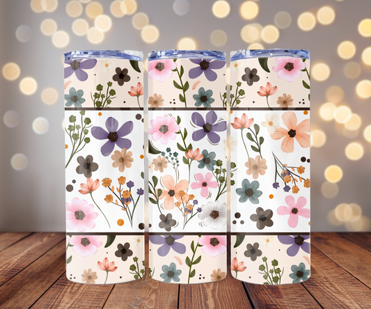 Wildflowers 20 oz Skinny Tumbler Sublimation Transfer - Seamless