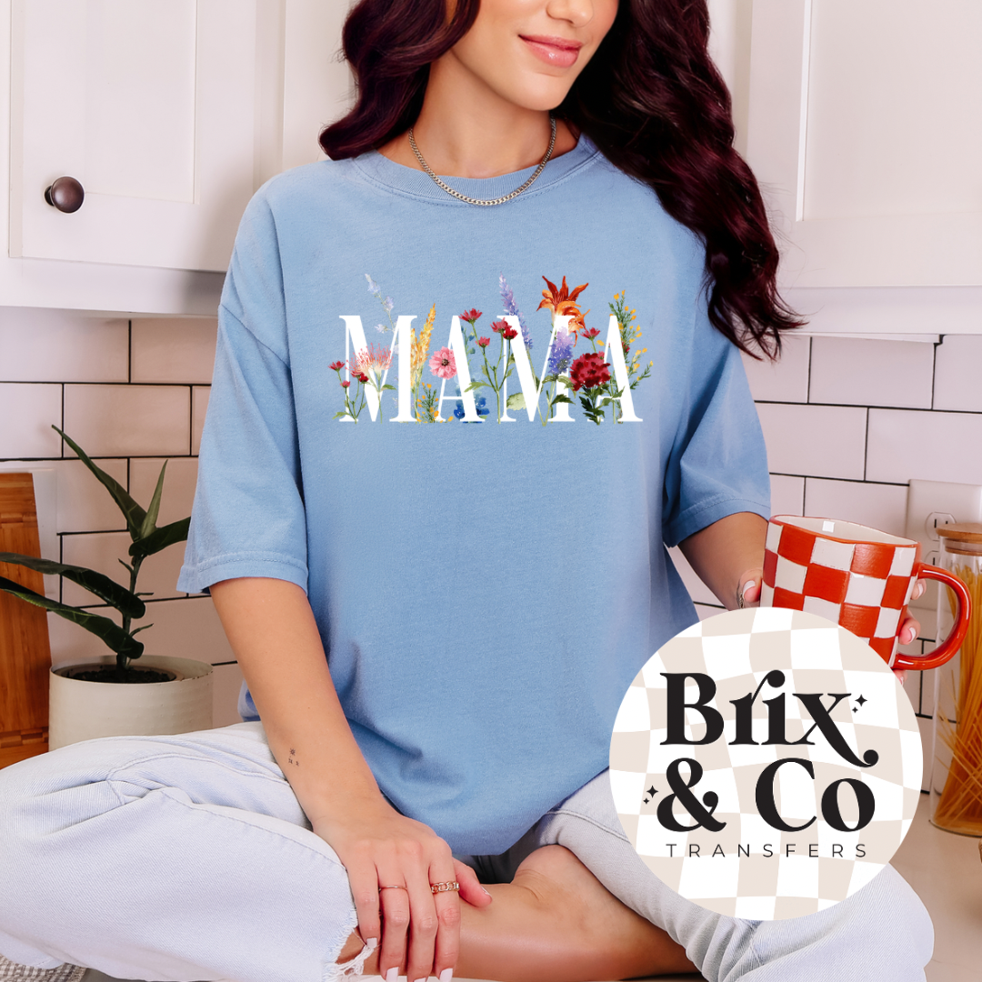 Watercolor Floral Mama DTF HOT PEEL