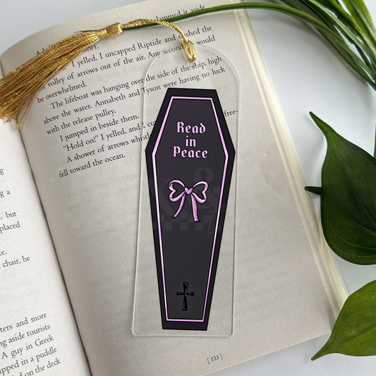 Read In Peace Coffin UVDTF Bookmark