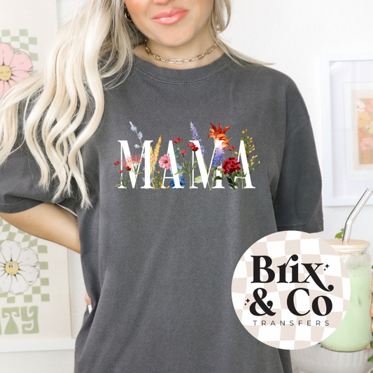 Watercolor Floral Mama DTF HOT PEEL