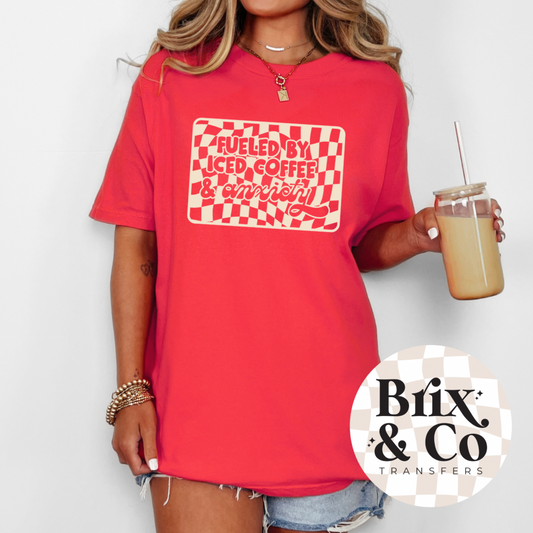 Fueled By Iced Coffee & Anxiety Single Color (Beige)