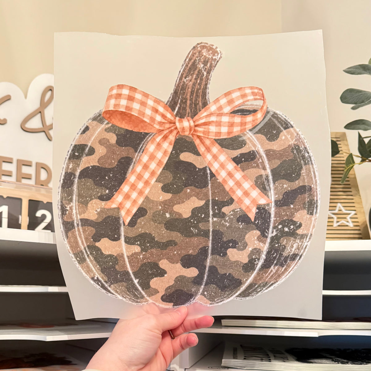 Distressed Camo Pumpkin DTF HOT PEEL