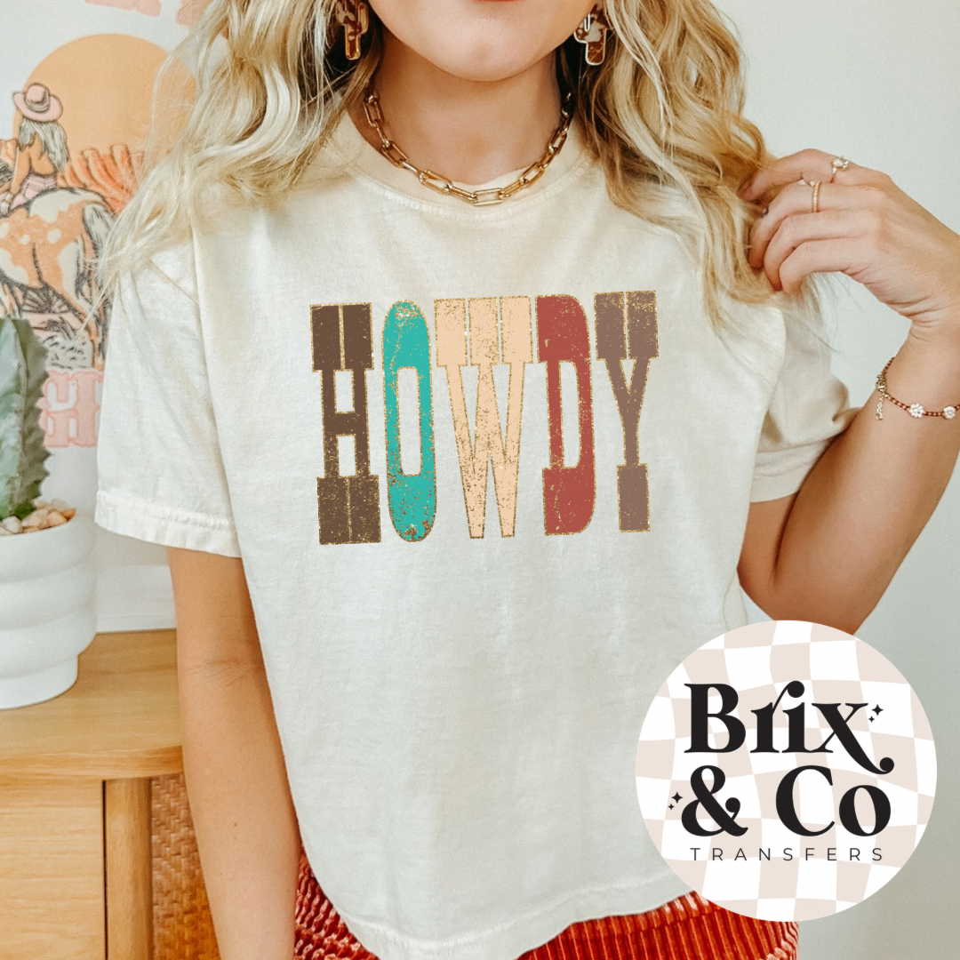 Howdy Faux Glitter DTF HOT PEEL